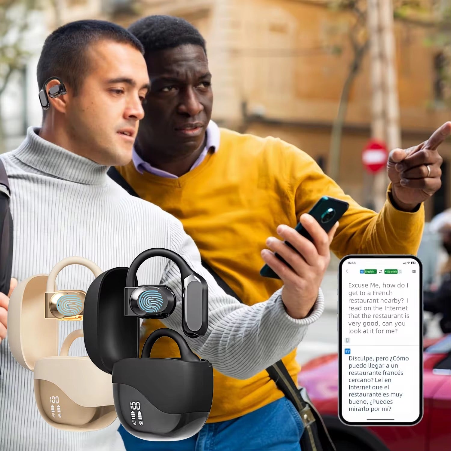 Écouteurs-Bluetooth Traducteur-GN